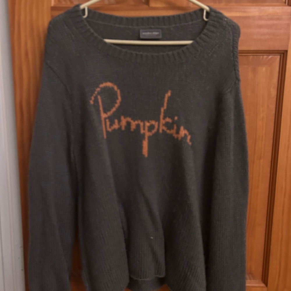 Wooden Ships Charcoal and Orange Sweater